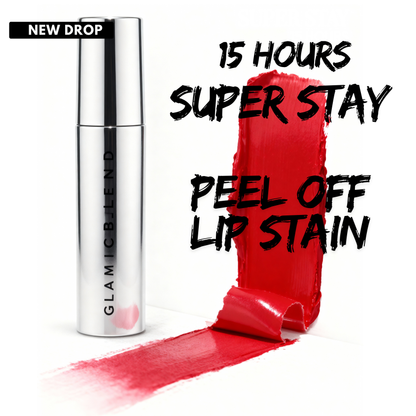 Tubetto della tinta labbra peel-off Stay-On Peel Tint con swatch rosso