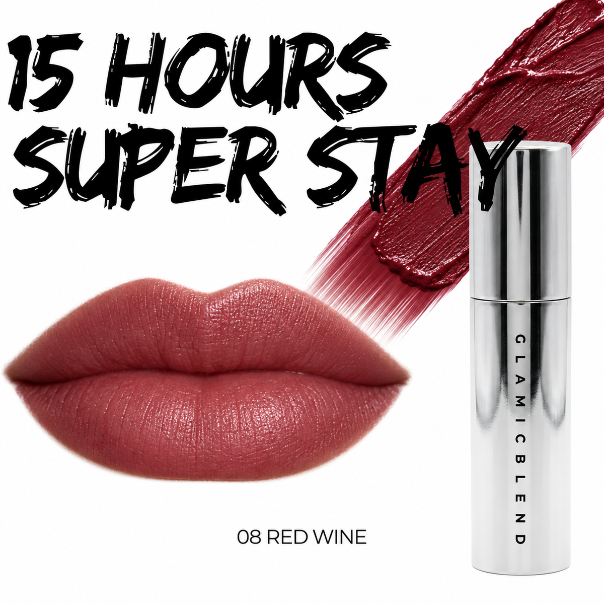 Stay-On Peel Tint nella tonalità Red Wine sulle labbra