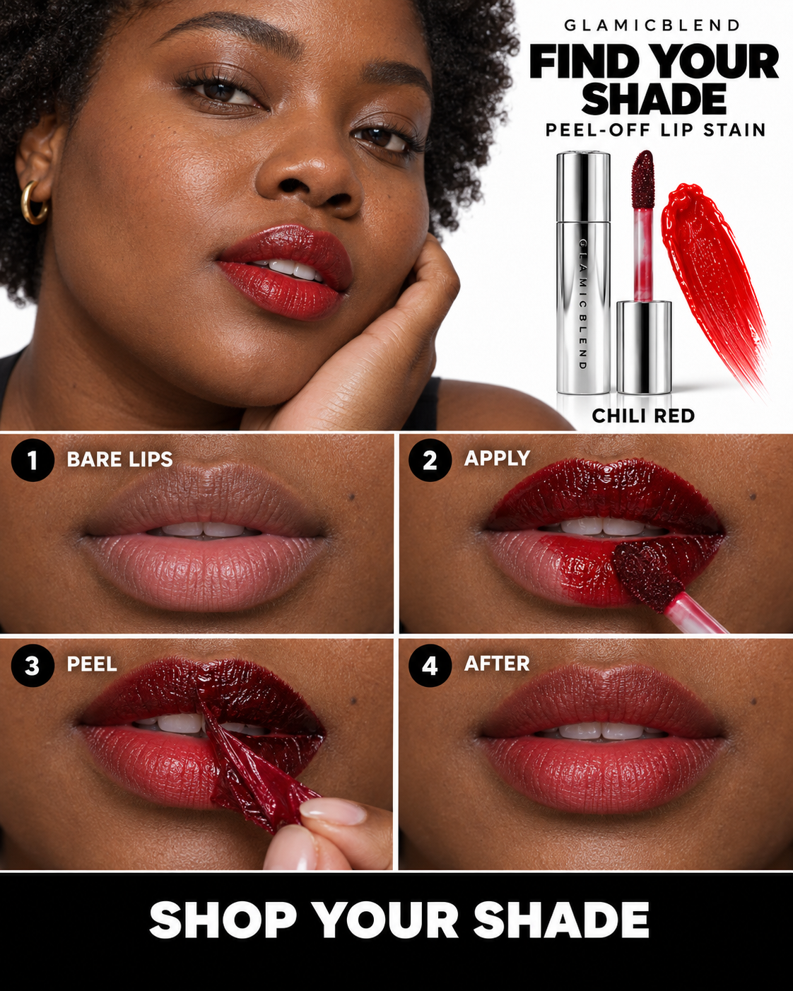 Stay-On Peel Tint nella tonalità Chili Red: applicazione, peel-off e risultato