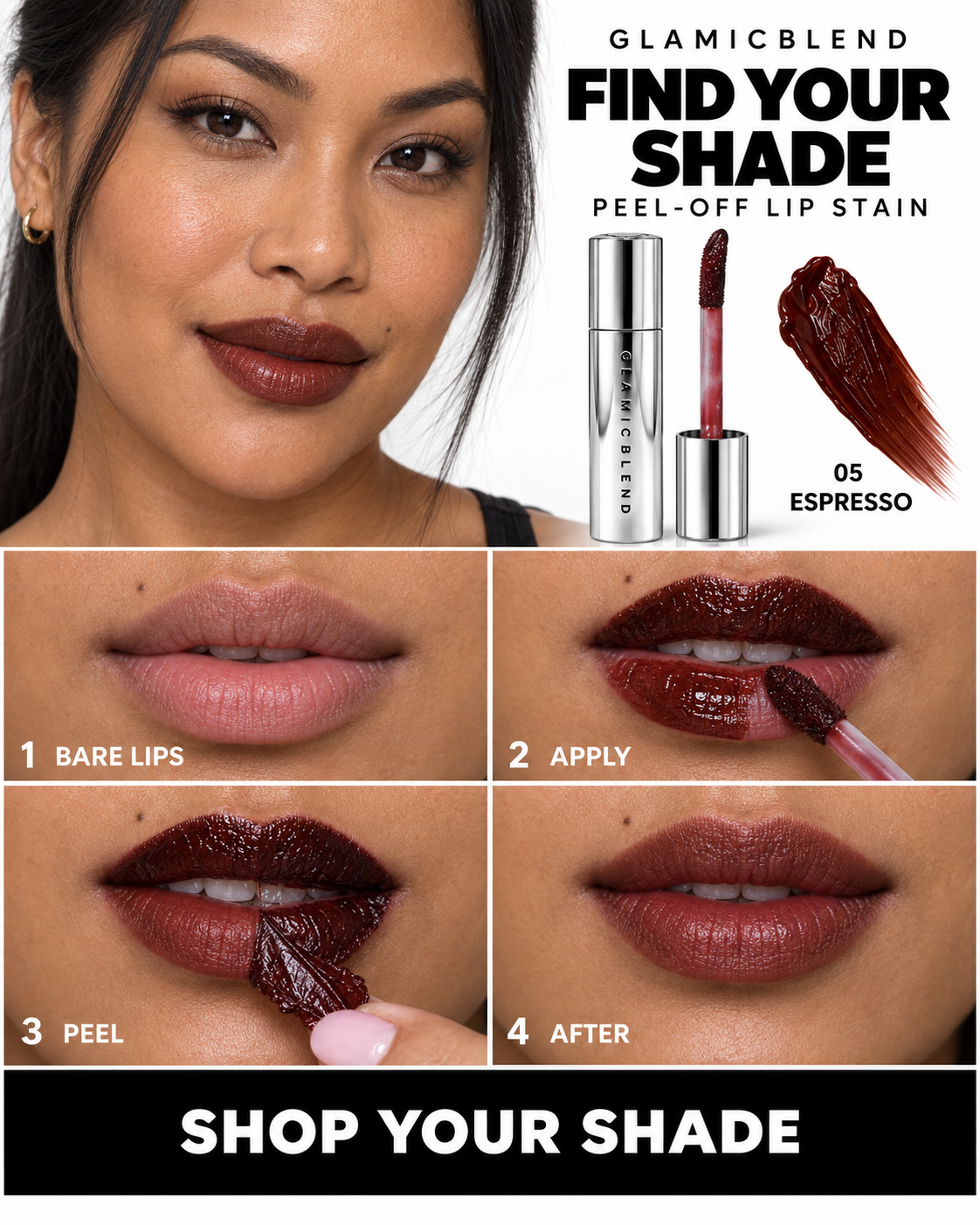 Stay-On Peel Tint nella tonalità Espresso: applicazione, peel-off e risultato
